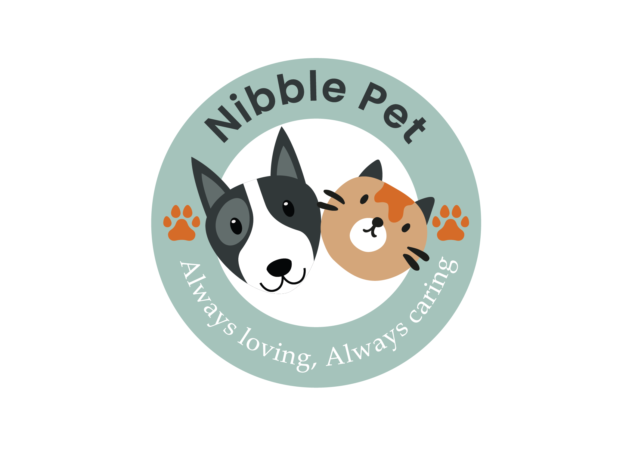 Nibble Pet — dog and cat logo